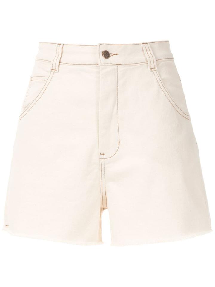 Osklen Cru High Waist Shorts - White