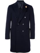 Lardini Double-breasted Coat, Men's, Size: 50, Blue, Acetate/cupro/wool