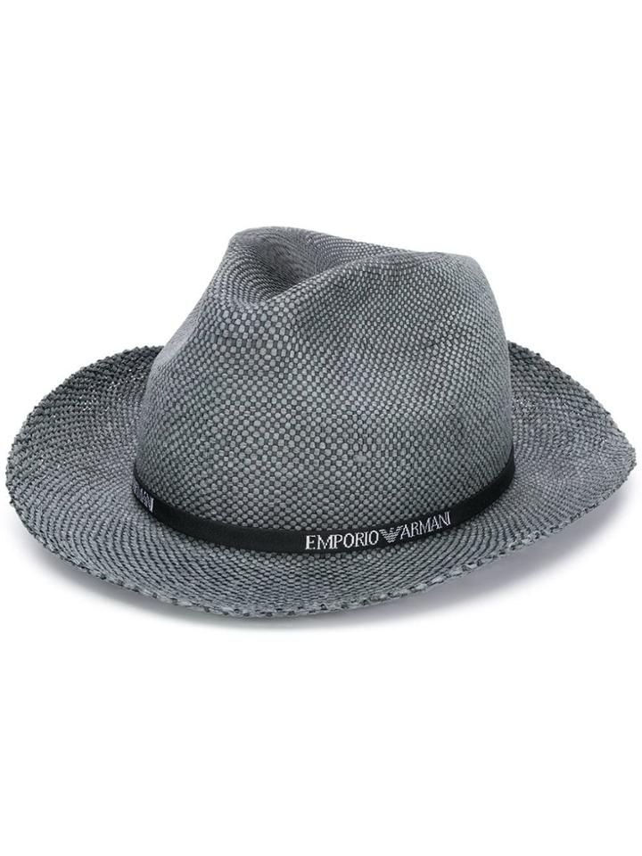 Emporio Armani Classic Hat With Branded Strap - Blue