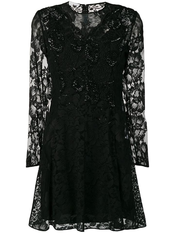 Stella Mccartney Embellished Lace Dress - Black