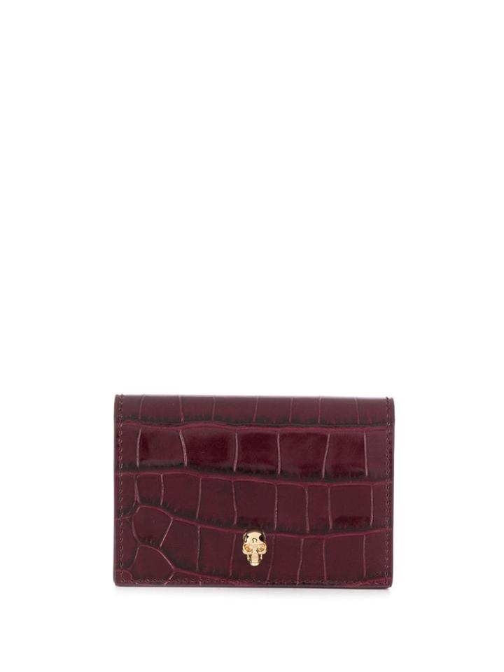 Alexander Mcqueen Skull Business Card Case - Red