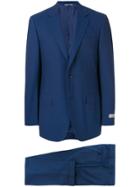Canali Logo Patch Formal Suit - Blue