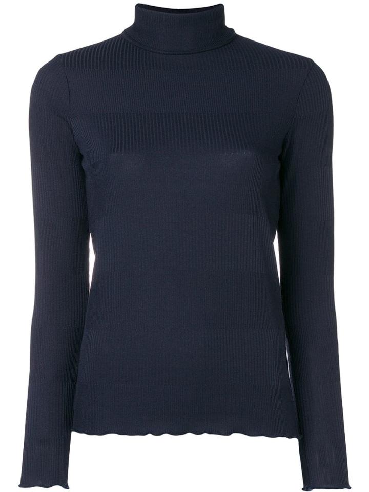 A.p.c. High Neck Knit Sweater - Blue