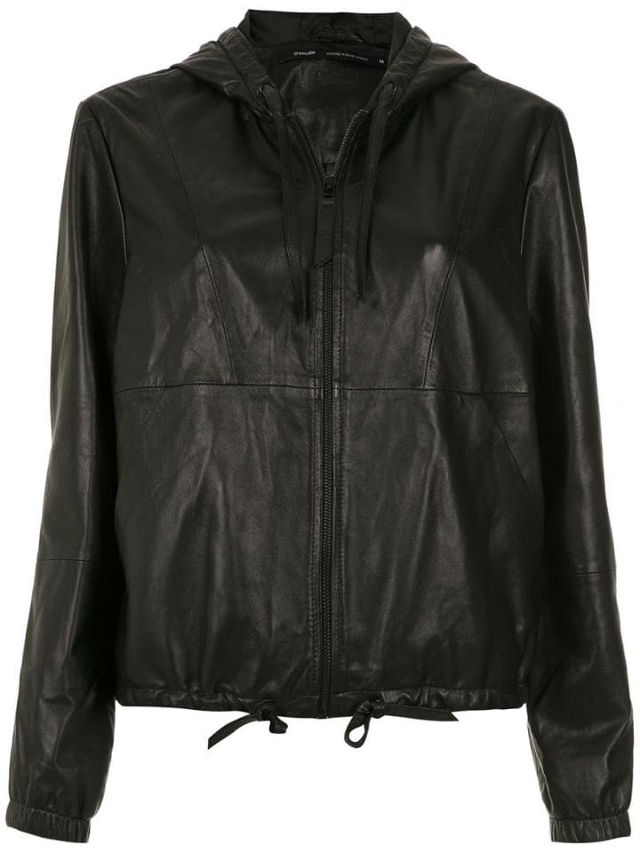 Osklen Leather Hoodie - Black