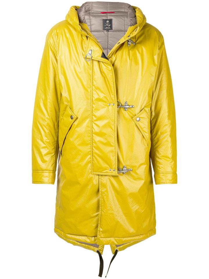 Fay Padded Raincoat - Yellow & Orange