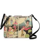 Prada Comic Print Shoulder Bag - Blue