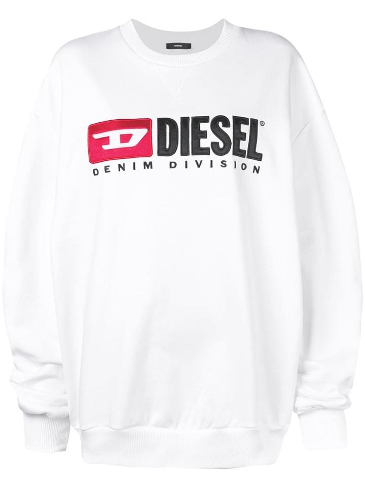 Diesel Logo Embroidered Sweatshirt - White