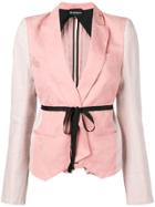 Ann Demeulemeester Contrast Panel Brocade Jacket - Pink
