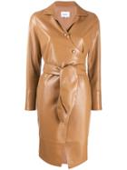 Nanushka Leather Effect Dress - Brown