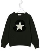 Moncler Kids Star Logo Intarsia Jumper, Boy's, Size: 10 Yrs, Green