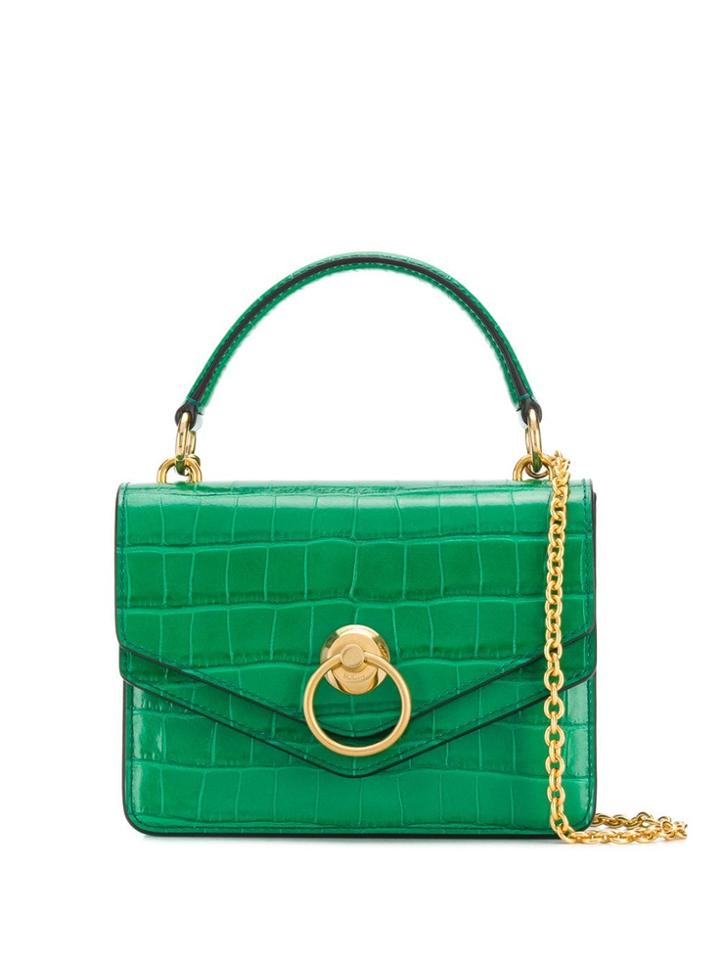 Mulberry Harlow Croc-effect Satchel Bag - Green