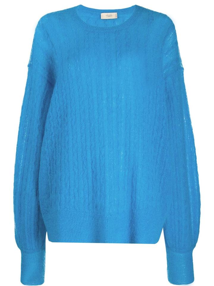 Maison Flaneur Curved Sweatshirt - Blue