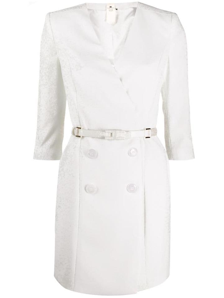 Elisabetta Franchi Double Breasted Mini Dress - White