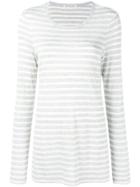 T By Alexander Wang Striped Long Sleeved T-shirt - Grey
