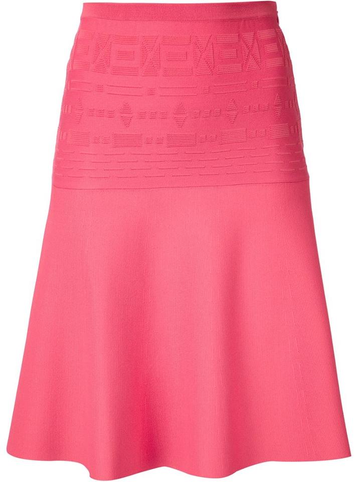 Maison Ullens Knitted Geometric Details Flared Skirt