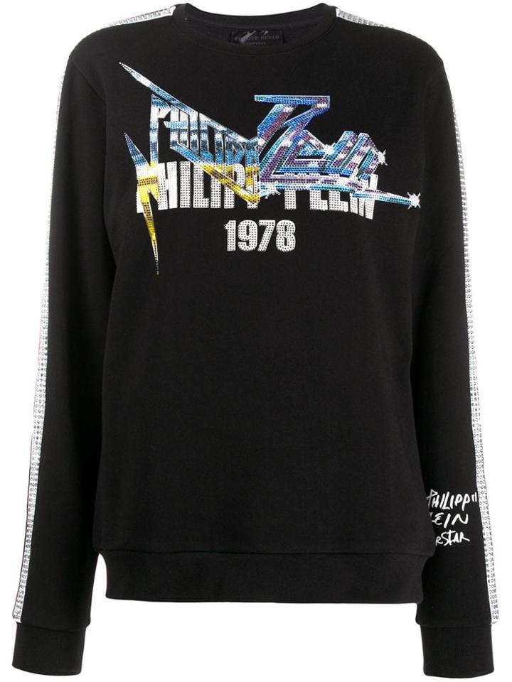 Philipp Plein Rhinestone Embellished Sweatshirt - Black