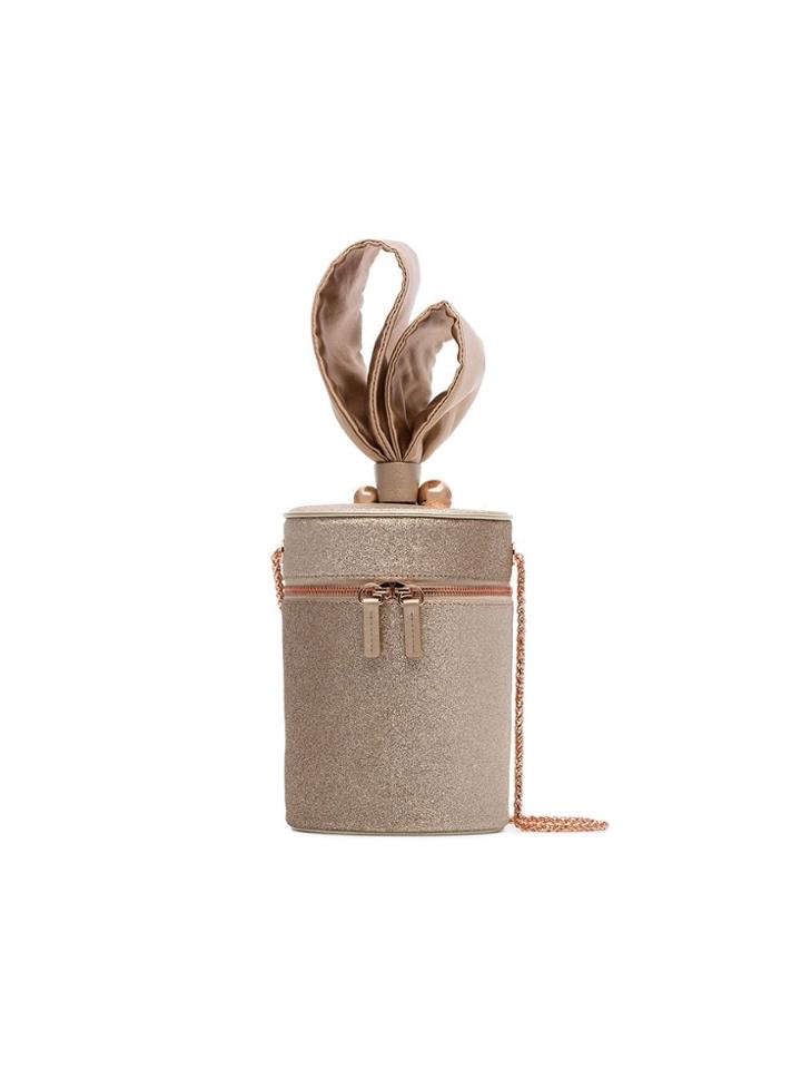 Sophia Webster Gold Metallic Bonnie Glitter Cross Body Cotton-blend