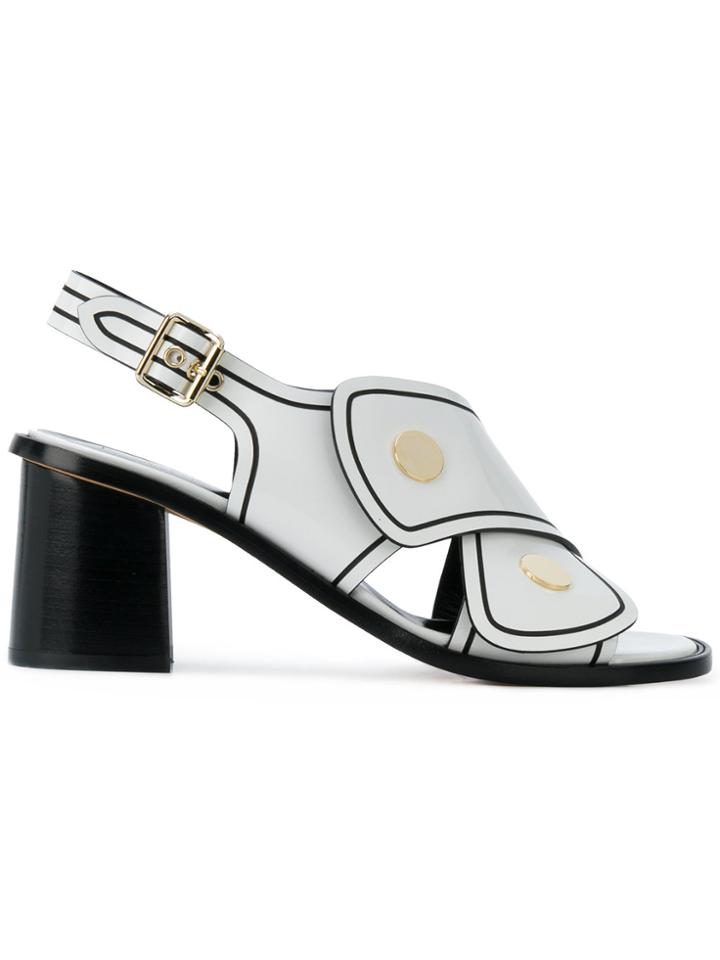 Derek Lam Cross Strap Heeled Sandals - White