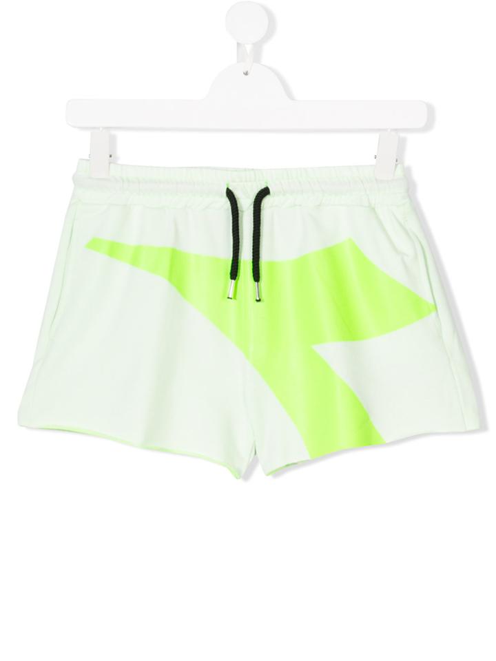 Diadora Junior Printed Track Shorts - Green