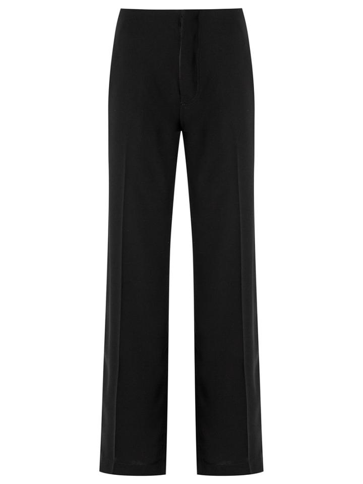 Reinaldo Lourenço - Straight Trousers - Women - Polyester - 36, Black, Polyester