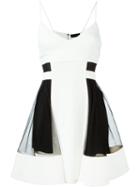 David Koma Color Block Dress, Women's, Size: 10, White, Polyamide/spandex/elastane/acetate/lyocell