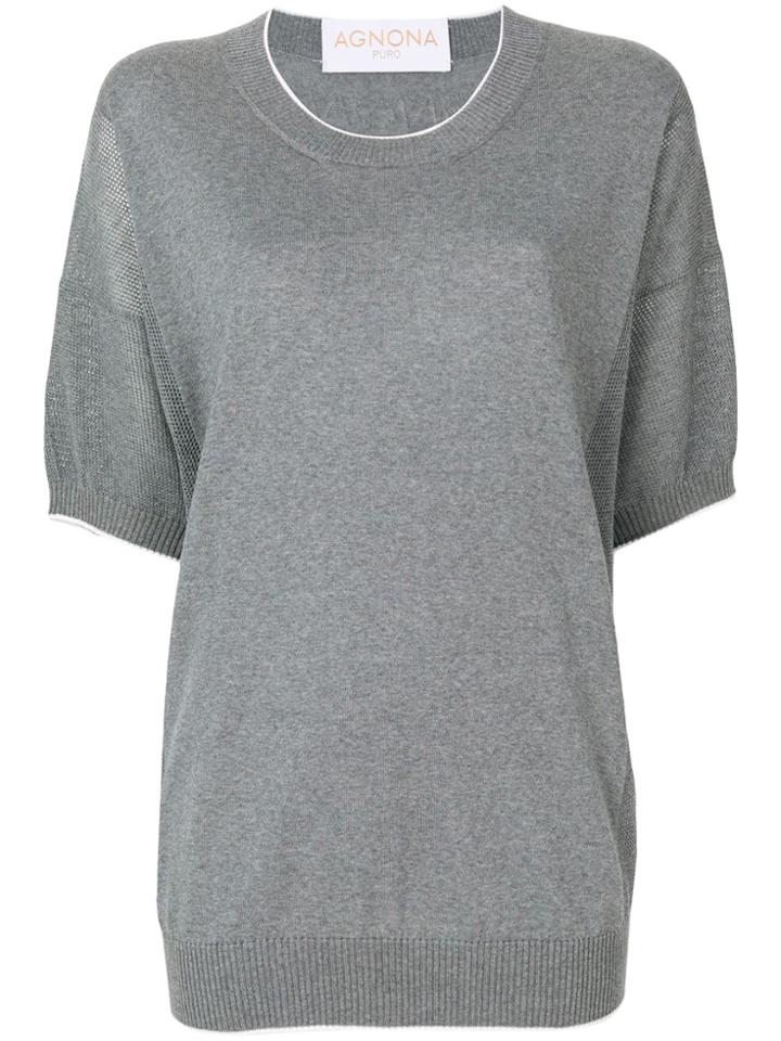 Agnona Short Sleeve Jumper - Grey