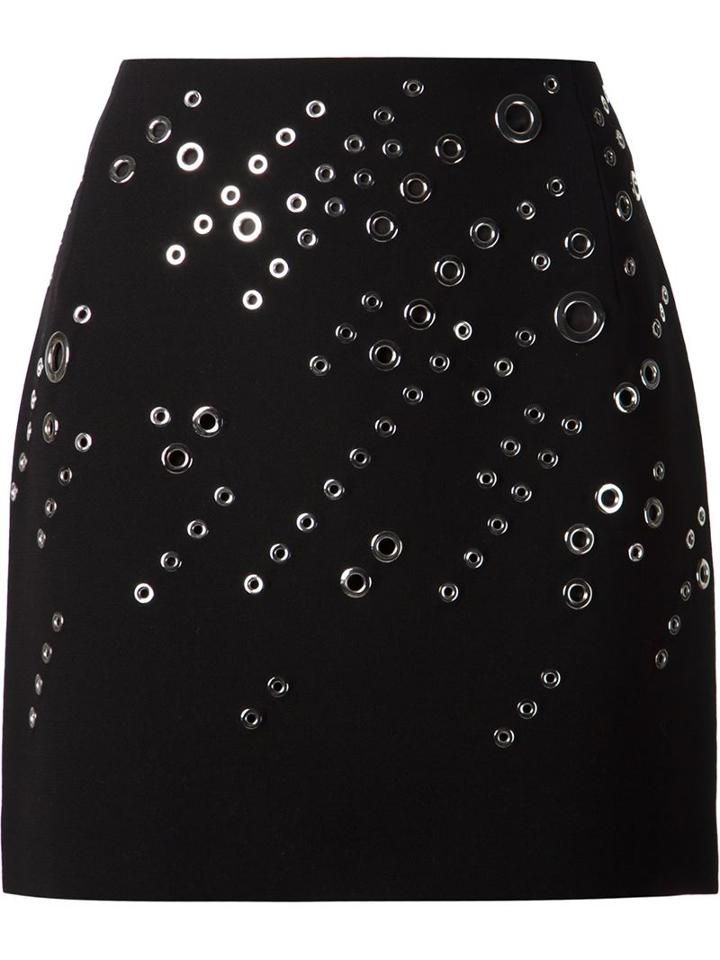 Mugler Eyelet Embellished Mini Skirt