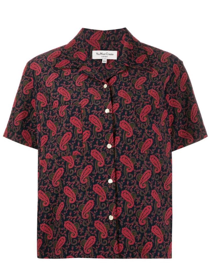 Ymc Paisley Short-sleeve Shirt - Blue