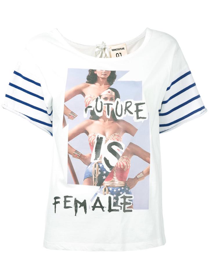 Erika Cavallini - Future Is Female T-shirt - Women - Cotton - M, Women's, White, Cotton