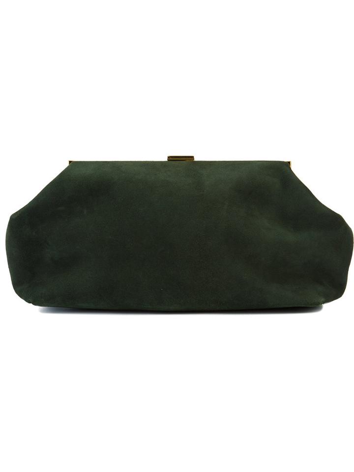 Mansur Gavriel - Structured Clutch - Women - Suede - One Size, Green, Suede