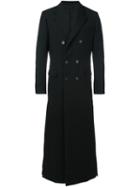 Juun.j Double Breasted Coat, Men's, Size: 44, Black, Polyester/rayon/wool