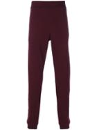 Maison Margiela - Slim Fit Track Pants - Men - Cotton/calf Leather - 46, Red, Cotton/calf Leather
