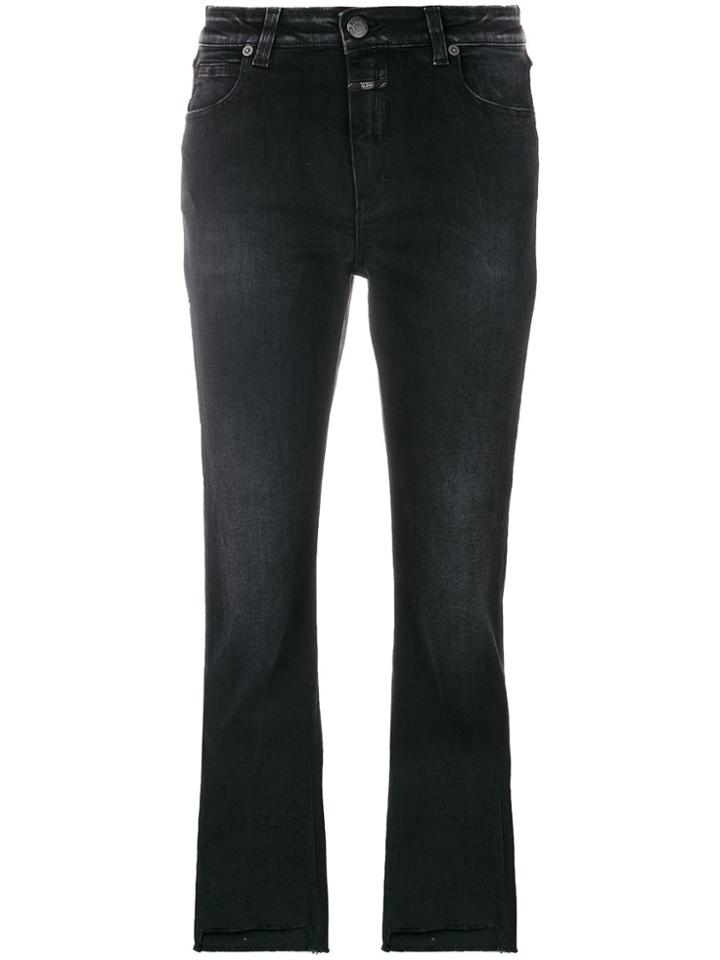 Closed Cropped Fitted Jeans - Black
