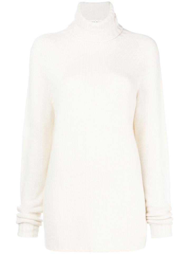 Ma'ry'ya Knitted Turtleneck Jumper - White