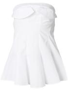 Y's Flared Strapless Top - White