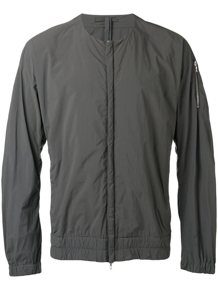 Attachment Collarless Zip Jacket - Grey