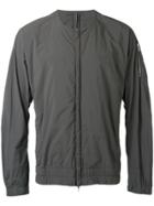Attachment Collarless Zip Jacket - Grey