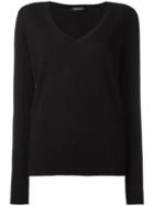Twin-set V-neck Jumper, Women's, Size: Xl, Black, Cotton/cashmere