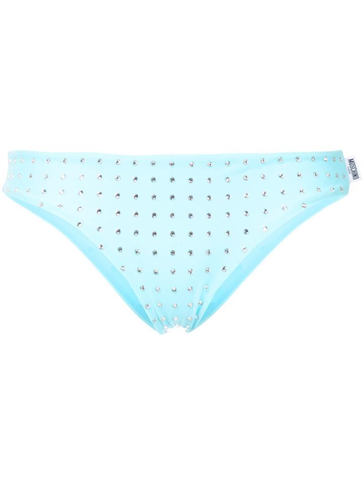 Moschino Embellished Bikini Bottom - Blue