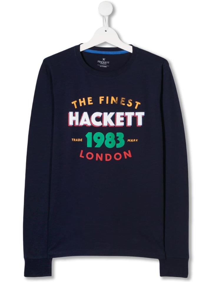 Hackett Kids Teen Logo Printed Top - Blue