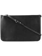 Maison Margiela Top Handle Clutch Bag, Women's, Black, Leather/polyester