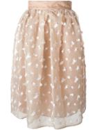 Si-jay Sheer Flower Embellished Skirt
