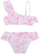 Mc2 Saint Barth Kids Floral One Shoulder Bikini - Pink