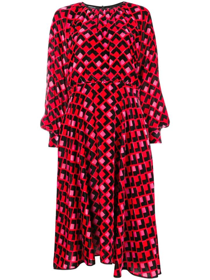 Rochas Geometric Pattern Print Dress - Black