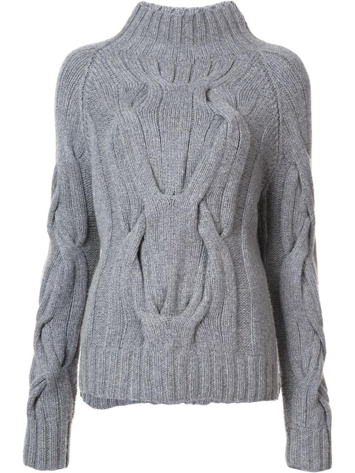Sally Lapointe Cable Knit Jumper, Women's, Size: Xs/s, Grey, Cashmere/merino