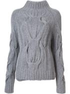 Sally Lapointe Cable Knit Jumper, Women's, Size: Xs/s, Grey, Cashmere/merino