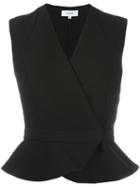 Carven Wrap Cardigan, Women's, Size: 40, Black, Polyester