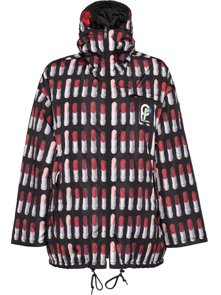 Prada Reversible Feather Nylon Caban Jacket - Black