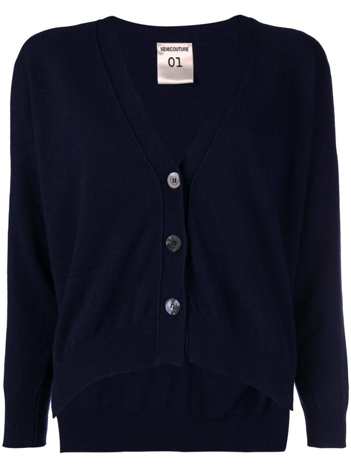 Semicouture Jude Buttoned Cardigan - Blue