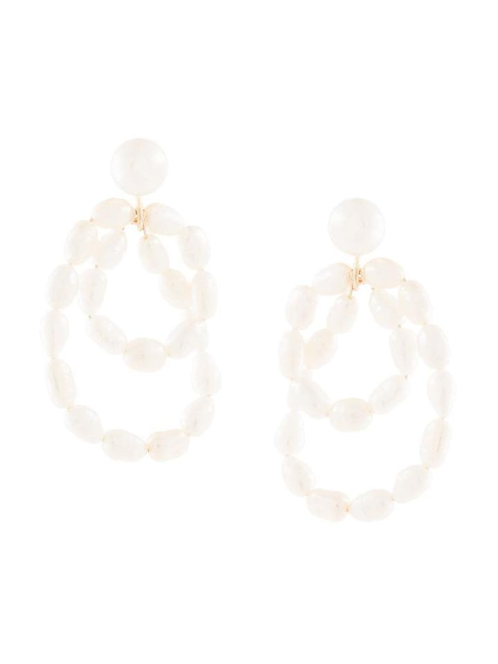 Natasha Schweitzer 9kt Yellow Gold Coco Pearl Earrings - White